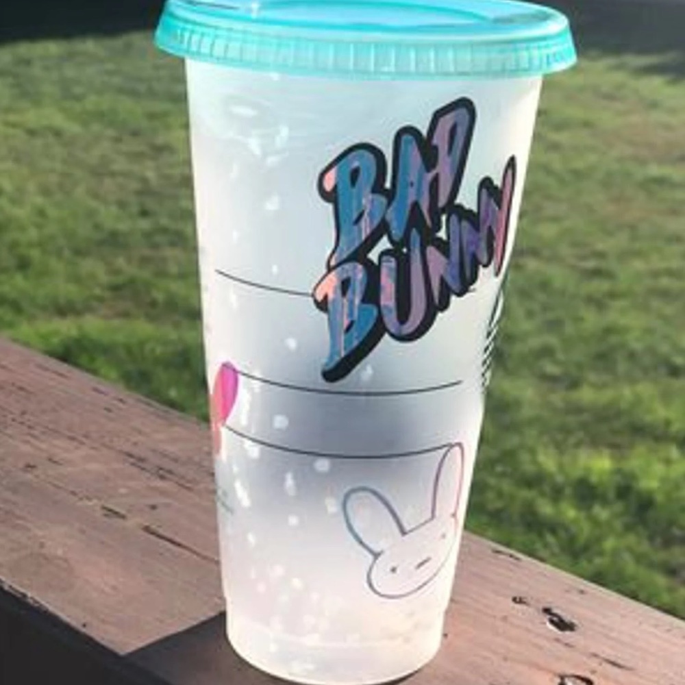 Bad Bunny 24oz reusable Color changing Starbucks Cold Cup